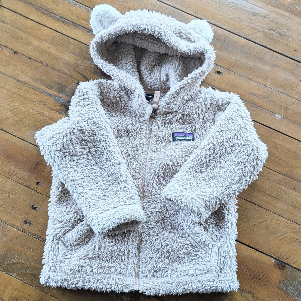 Patagonia Baby Furry Friends Hoody - 12-18 Months - Natural/Cream Great Conditio